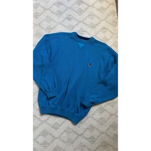Vintage‎ Tommy Hilfiger Blue Cotton Knit Crew Neck Sweater Classic